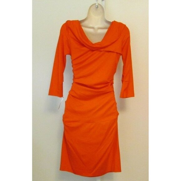 DVF Diane von Furstenberg Bentley blood orange dress knit New shift Large 10 12 - Picture 3 of 4